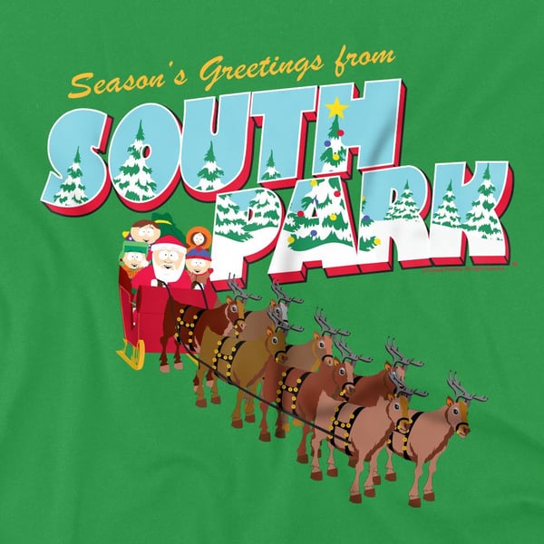 South Park Mens Season´s Greetings Cartman & Kenny Christmas T-Shirt