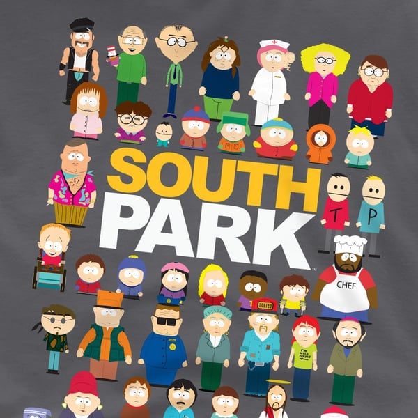 South Park Miesten Koko Näyttelijäkaarti T-paita