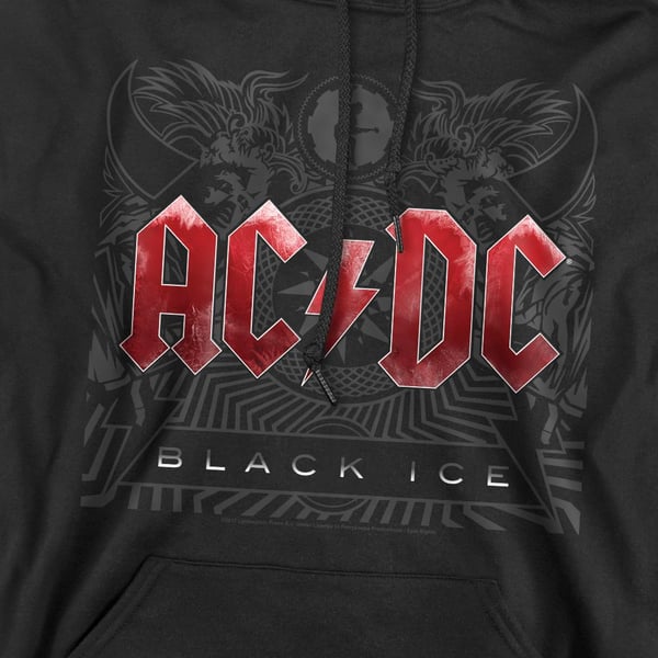 AC/DC Mens Black Ice Hoodie