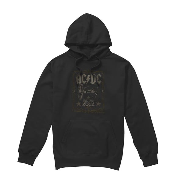 AC/DC Mens Rock Label Hoodie AC/DC Mens Rock Label Hoodie