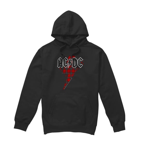 AC/DC Mens Plaid Bolt Hoodie AC/DC Mens Plaid Bolt Hoodie