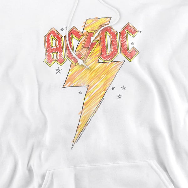 AC/DC Mens Sketch Bolt Hoodie