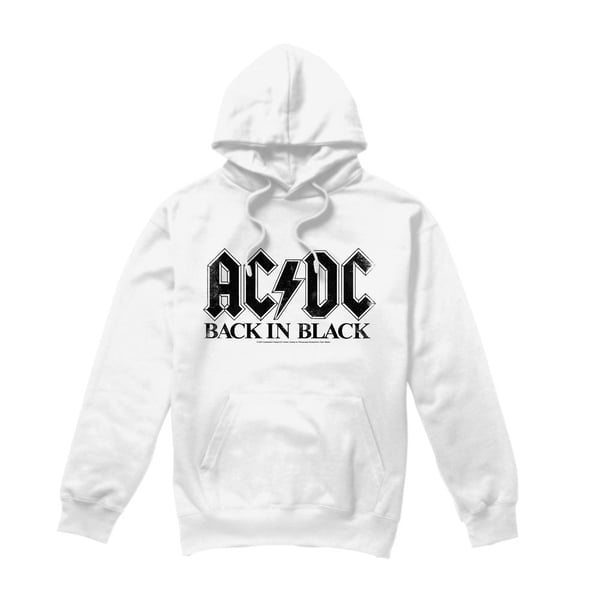 AC/DC Mens Back In Black Hoodie AC/DC Mens Back In Black Hoodie