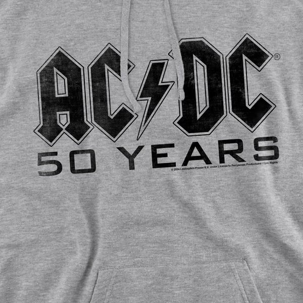 AC/DC Mens 50 Years Logo Hoodie