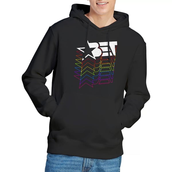 BET Mens Cascading Rainbow Logo Hoodie