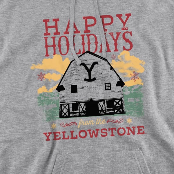 Yellowstone Mens Happy Holidays Christmas Hoodie