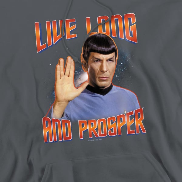 Star Trek: The Original Series Mens Live Long and Prosper Spock Hoodie