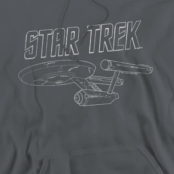 Star Trek Mens The Original Series Enterprise Hoodie
