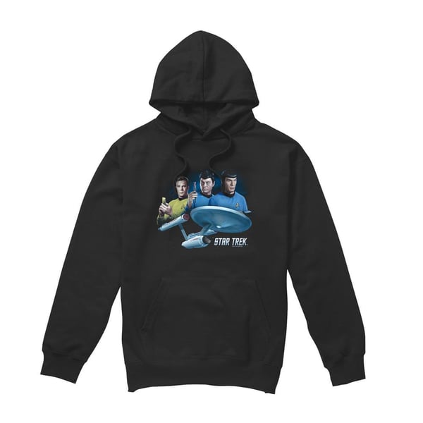 Star Trek Mens Main Three Hoodie Star Trek Mens Main Three Hoodie