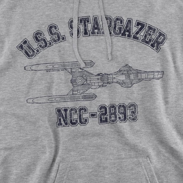 Star Trek Mens Stargazer Athletic Hoodie