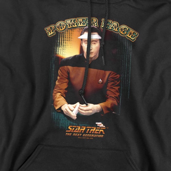 Star Trek Mens Poker Face Hoodie