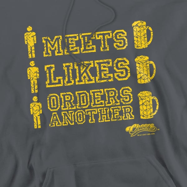 Cheers Mens Man Meets Beer Hoodie