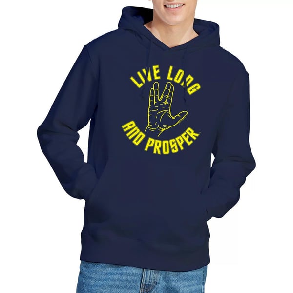 Star Trek Mens Live Long Hand Hoodie