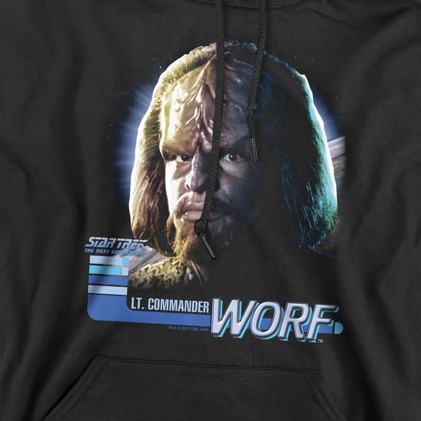 Star Trek Mens The Next Generation Worf Hoodie
