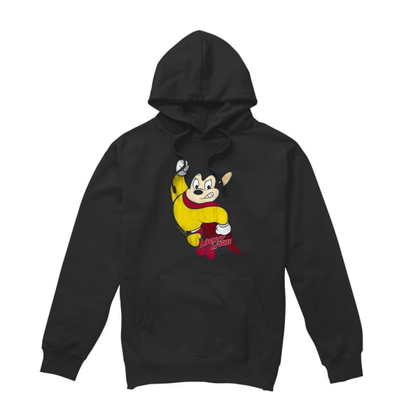Mighty Mouse Mens Classic Hero Hoodie Mighty Mouse Mens Classic Hero Hoodie