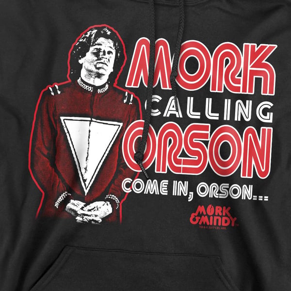 Mork And Mindy Mens Mork Calling Orson Hoodie