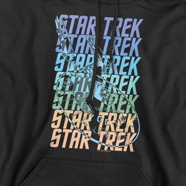 Star Trek Mens Enterprise Multi Logo Hoodie