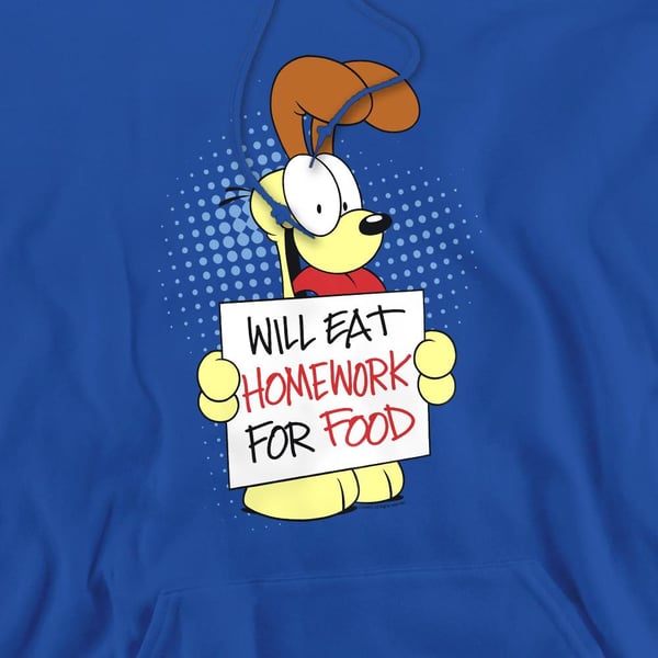 Garfield Mens Will Eat Homework Hoodie