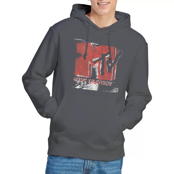 MTV Mens Washed Out Logo Hoodie
