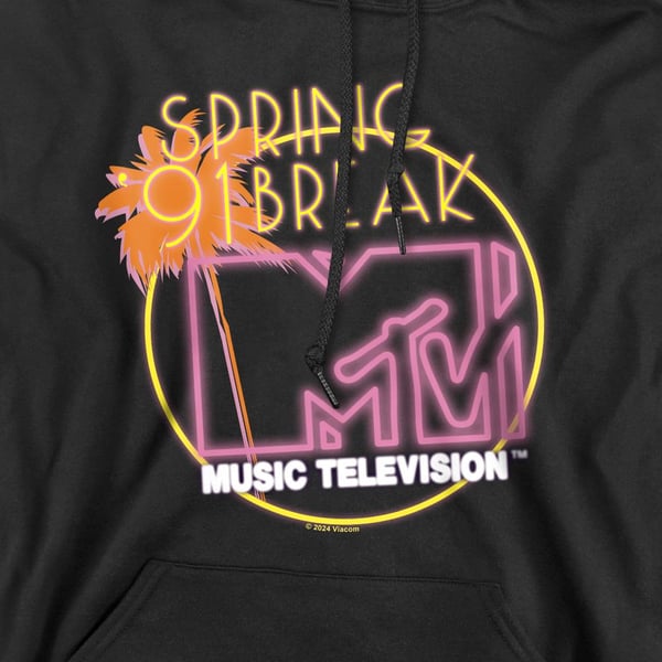 MTV Mens Spring Break ´91 Neon Sign Hoodie