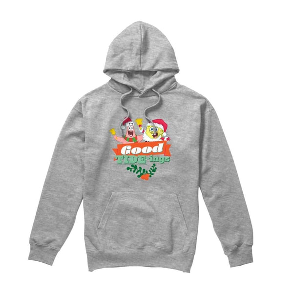 SpongeBob SquarePants Mens Good Tide-ings Patrick Star Santa Claus Christmas Hoodie SpongeBob SquarePants Mens Good Tide-ings Patrick Star Santa Claus Christmas Hoodie