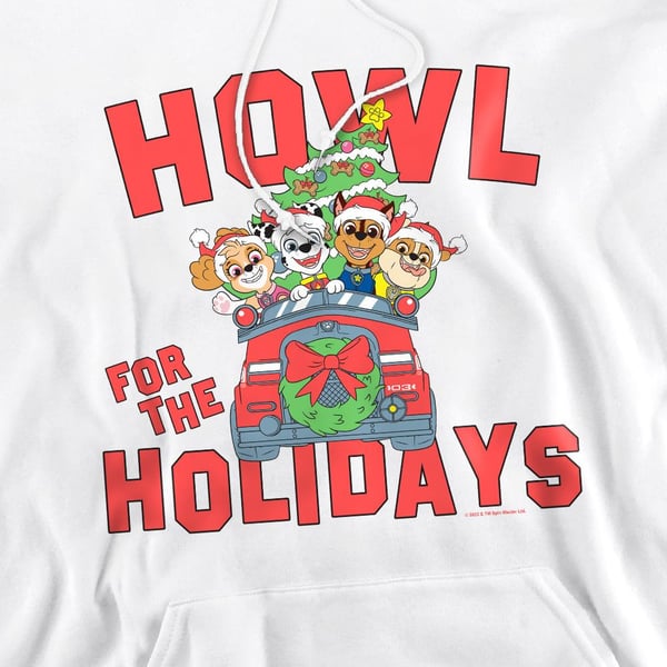 Paw Patrol Mens Howl For The Christmas Holidays Hoodie