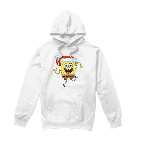 SpongeBob SquarePants Mens Santa Hat Christmas Hoodie SpongeBob SquarePants Mens Santa Hat Christmas Hoodie