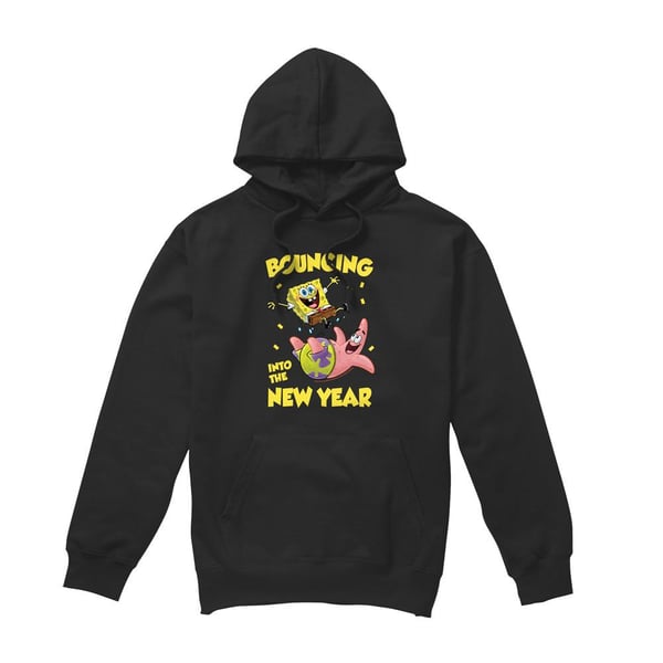 SpongeBob SquarePants Mens Bouncing Into The New Year Hoodie SpongeBob SquarePants Mens Bouncing Into The New Year Hoodie