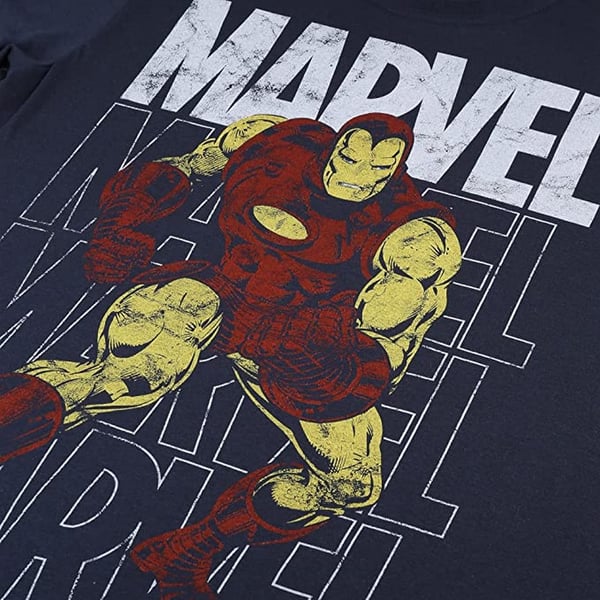 Marvel Comics Mens Iron Man Repeat Logo T-Shirt