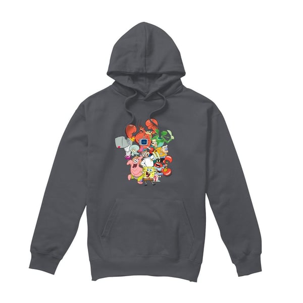 SpongeBob SquarePants Mens The Whole Gang Hoodie SpongeBob SquarePants Mens The Whole Gang Hoodie