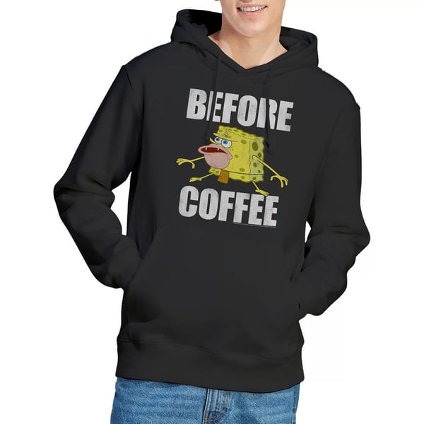 Svampbob Fyrkant Herr Before Coffee Meme Hoodie