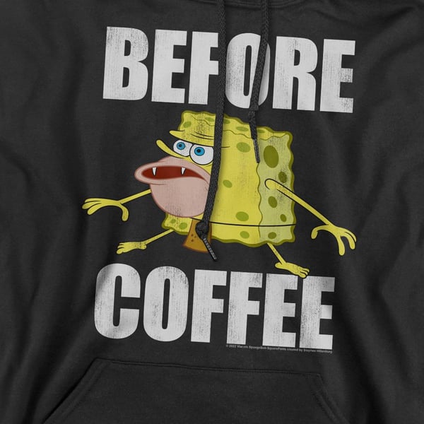 Svampbob Fyrkant Herr Before Coffee Meme Hoodie