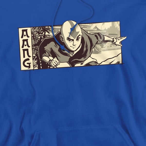 Avatar: The Last Airbender Mens Aang Illustrated Hoodie
