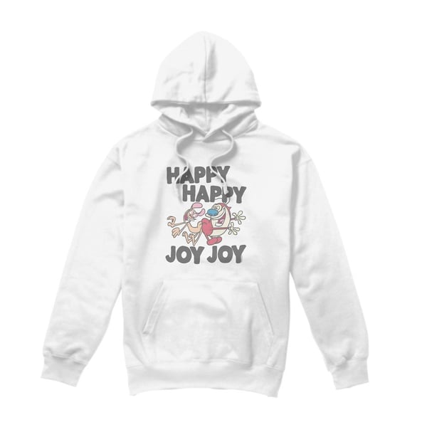 Ren & Stimpy Mens Happy Happy Joy Joy Hoodie Ren & Stimpy Mens Happy Happy Joy Joy Hoodie