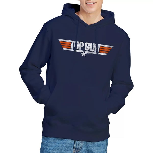 Top Gun Mens Distressed Logo Hoodie