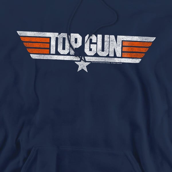Top Gun Mens Distressed Logo Hoodie