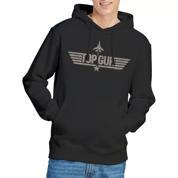 Top Gun Mens Monotone Logo Hoodie