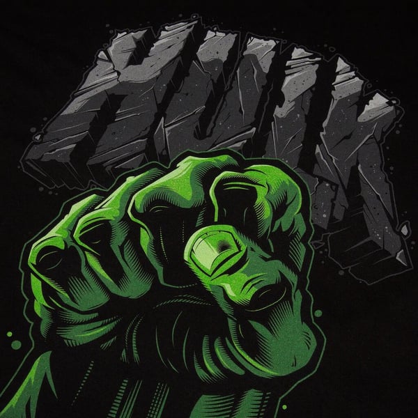 Hulk T-shirt med knytnæve til mænd