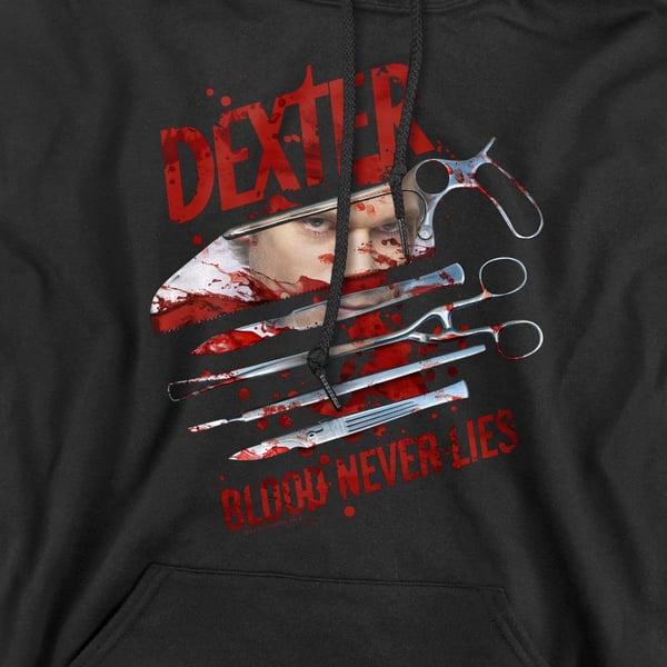 Dexter Mens Blood Never Lies Hoodie