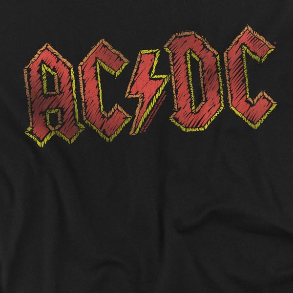 AC/DC Unisex aikuisten käsin piirretty logo T-paita