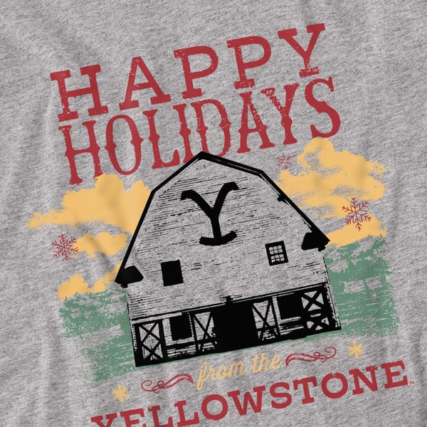 Yellowstone Unisex Adult Happy Holidays Christmas T-Shirt