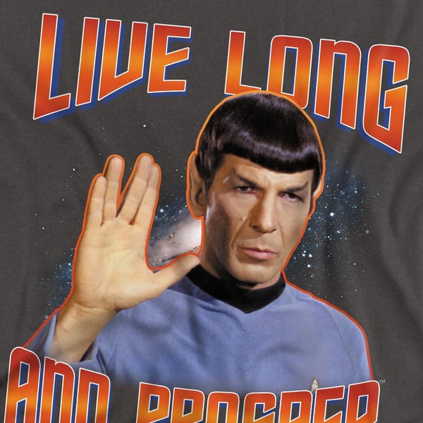 Star Trek: The Original Series Unisex Adult Live Long and Prosper Spock T-Shirt