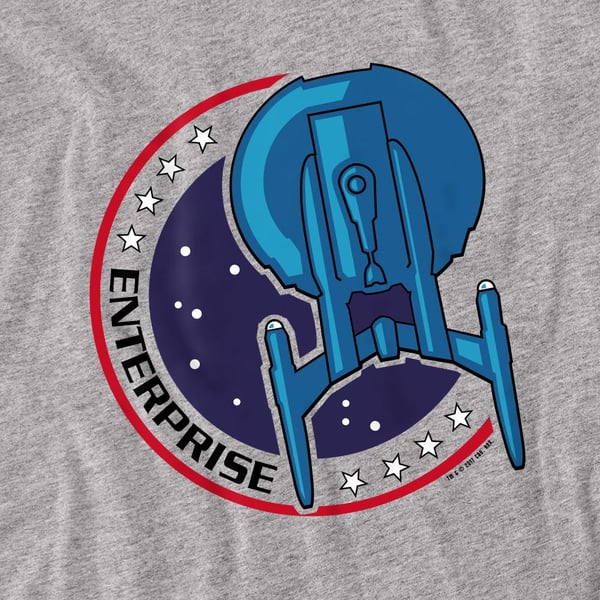Star Trek Unisex aikuisten Enterprise-merkki T-paita