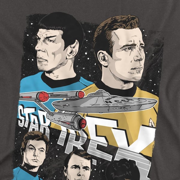 Star Trek Unisex Adult Illustrated Crew T-Shirt