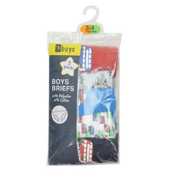 Tom Franks Boys T-Boys Vehicles Briefs (Pack Of 5)