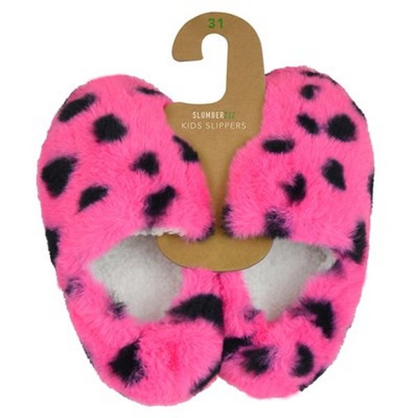 Slumberzzz Barn/Kids Leopardmönstrade Tofflor