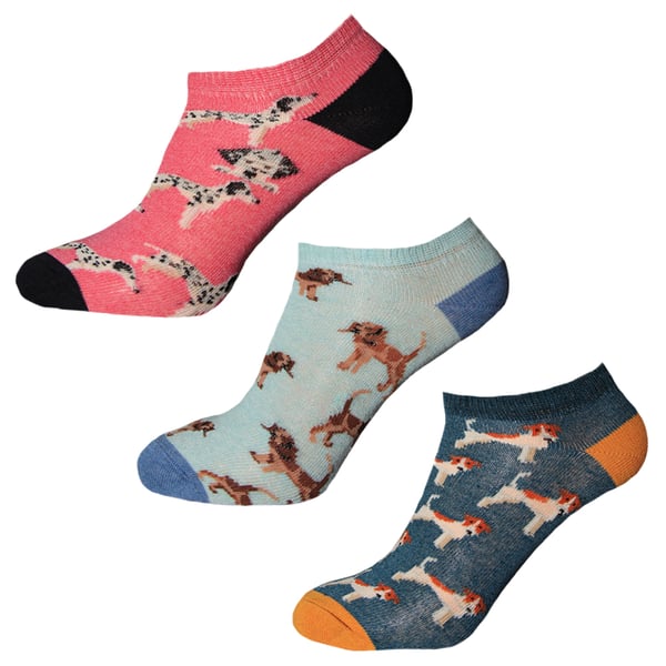 Simply Essentials Damer/kvinder Dogs Trainer Socks (pakke med 3)
