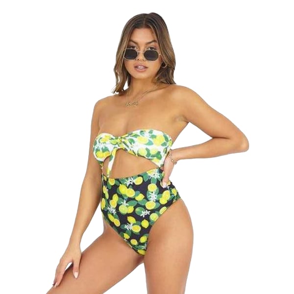 Brave Soul Womens/Ladies Fruit Print Bandeau Swimming Costume