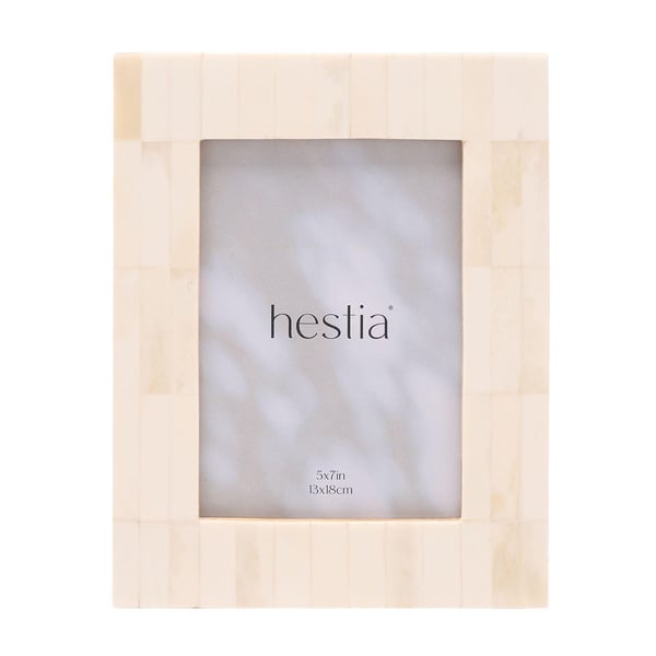 Hestia Wide Border White Bone Photo Frame 5 x 7