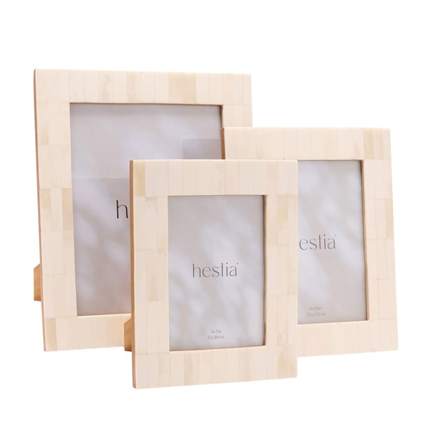 Hestia Wide Border White Bone Photo Frame 5 x 7